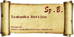Szabadka Bettina névjegykártya